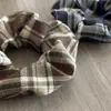 Nuevas Scrunchies Rojas a Cuadros Elegantes de Alta Elasticidad para Moños Accesorios para el Cabello de Año Nuevo Adorno de Cabeza a Cuadros