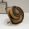 Comercio Exterior Venta Caliente Sombrero Vaquero Rizado de Doble Color para Primavera y Verano Moda Casual Sombrero de Paja Protector Solar Sombrero de Sol para Exteriores