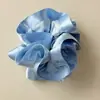Elástico de Cabelo de Cetim de Seda Estilo Coreano com Bordas Franzidas para Mulheres, Adequado para Penteados de Coque, Rabos de Cavalo Baixos e Acessórios de Cabelo