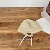 Chapéu de Palha Casual com Recortes para Crianças, Chapéu de Sol Fino de Palha para Férias de Verão de Meninas, Chapéu de Praia