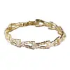 Pulsera de Cobre y Circonita Más Vendida Transfronteriza de Temu, Pulsera Tennis Geométrica Cuadrada de Dos Filas, Joyería de Nicho Elegante y Versátil