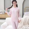 Nuevo Set de Ropa Interior de Algodón Suave de Terciopelo de Color para Jóvenes de Otoño e Invierno para Niños y Niñas Grandes Set de Dos Piezas para el Hogar de Color Caramelo de Cuello Medio