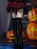 Meias de cano alto Halloween transfronteiriças femininas meias acima do joelho meias femininas jk anti-puxões seda meia perna justa meias de caveira