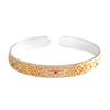 Personagem prata pé prata 999,9 sete flores ruyi ouro pulseira nacional na moda novas senhoras chinesas prata pulseira estilo jovem