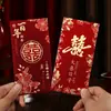 Sobres Rojos de Boda Estilo Nuevo, Bolsas de Sobres Rojos de Boda de Alta Gama con Palabras Felices, Universales para Bodas, Paquetes Rojos Estilo Chino con Palabras Felices, Venta al por Mayor de Fábrica