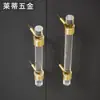 Puxador de Porta de Guarda-Roupa em Latão e Acrílico Moderno Leve Luxo Prata Furo Único Gaveta Armário Sapateira Minimalista Alça Transparente