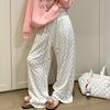 Pantalones de pijama holgados de terciopelo de isla de alta gama con estampado de leopardo para mujer, otoño e invierno, engrosados, cálidos, casuales, para casa, doble bolsillo