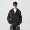 Suéter con capucha informal de otoño e invierno para hombre, chaqueta cárdigan retro holgada estilo americano, abrigo estilo japonés