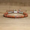 Pulsera tejida a mano de arena natural de moda de venta caliente transfronteriza, pulsera de cuentas espaciadoras doradas, joyería exquisita para mujer
