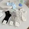 26 Calcetines Ligeros de Estilo Coreano para Adultos de Primavera/Verano, de Media Pantorrilla con Lazo Bordado, de Malla, Calcetines Simples de Media Pantorrilla