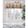 Cortinas de Ventana, Cortinas de Puerta, Cortinas de Café, Cortinas a Prueba de Polvo para Gabinete de Fregadero de Cocina con Diseño de Margarita Silvestre de País de Amazon Transfronterizo