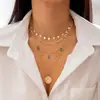 Conjunto de Colares Camadas Yongge Jewelry Estilo Étnico Europeu e Americano Colar Exagerado com Pingente de Gota Colorida Retro Luxo Leve