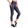 Pantalones de yoga de cintura alta con bolsillo y estampado digital de moda europea y americana, leggings de entrenamiento para correr