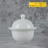 Tazón pequeño para sopa para una persona, hecho de porcelana de hueso, con tapa, adecuado para estofar nido de pájaro y pepino de mar al estilo tradicional chino, resistente al calor, para uso doméstico