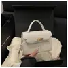 Textura de Color Sólido Nuevo 2025 Simple Casual Hebilla de Cierre Estilo Coreano Nuevo Casual Bolso Pequeño Cuadrado de Hombro Cruzado de Mano para Mujer