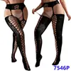 Tallas Grandes Medias de Red Europeas y Americanas de Encaje Conjunto de Lencería Sexy Medias de Red Pantimedias Sexy de Entrepierna Abierta Piernas Hermosas