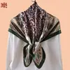 Novo Lenço de Seda Estampado de Folhagens Paisley Feminino para o Verão Versátil Grande Quadrado Lenço Xale Direto da Fábrica
