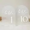 Número de mesa de casamento acrílico branco fosco preto espelhado dourado transfronteiriço número 1-10 logotipo de acrílico arqueado