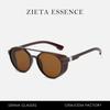 Gafas de sol Steampunk para hombre, montura de PC, estilo europeo y americano, con montura redonda cruzada, estilo retro para conducir.