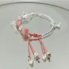 [Qingqing Zijin] Pulsera antigua china verde fresca, estilo retro nacional, pulsera con diseño de nicho de mariposa
