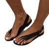 Sandalias de verano de talla grande de comercio exterior, estilo europeo y americano 2021, sandalias de moda vacías con hebilla plana y punta abatible para mujer, al por mayor