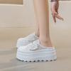 Medias Zapatillas de Mujer sin Talón con Suela Gruesa 2026 Nuevo Estilo Zapatillas Tejidas de Punta Cerrada para Mujer de Exterior Verano Velcro Modernas