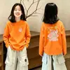 Camiseta de Manga Larga para Niña Otoño Nuevo Estilo Infantil 100% Algodón Puro Cuello Redondo Superior Camisa Base Elegante Linda para Niña Pequeña