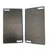 Panela de Ferro Fundido Grelha de Churrasco ao Ar Livre, Placa de Ferro Retangular Espessada de Dupla Alça Sem Revestimento, Grelha de Ferro Fundido para Bife