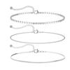 Moda Cruzada Europeia e Americana Corrente de Metal Empilhável Pingente de Diamante Decoração para Pé Corrente Simples de Osso de Cobra Conjunto de Pé de Três Camadas