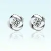 Versión coreana de pendientes de rosa de diamante de trébol de cuatro hojas para mujer, románticos, giratorios, con brotes, chapados en plata, fabricantes, venta al por mayor