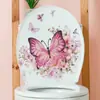 MS7665 Creativo Rosa Mariposa Floral Pegatina de Pared Sala de Estar Dormitorio Baño Inodoro Pegatina Decorativa de Pared