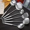 Espátula de acero inoxidable 304 cuchara sopera para el hogar pala para saltear cuchara pala para saltear pala para freír colador utensilios de cocina juego de 6 piezas
