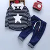 Ropa para niños Traje de manga larga para niños Nuevo Bebé Ropa para niños de dos piezas Traje 1-3-5 años primavera y otoño estilo coreano de moda