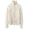 Nuevo suéter de cachemira de punto trenzado de cuello alto grueso para otoño e invierno para mujer con doble cremallera, elegante y de corte holgado, jersey base