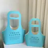 Bolsa de Mão com Flores Sacola de Presente Fabricante Fornecimento Transfronteiriço Cesta de Flores de Mão Sacola de Embalagem Floral de Papel Sacola de Flores de Papel Kraft