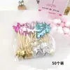 Enchufe Decorativo para Pastel de Cumpleaños Postre Lindo Cara Brillante Estrella Pentagonal PU Corazón Corona Enchufe Paquete de 5