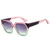 Nuevas Gafas de Sol Poligonales de Moda Transfronterizas Europeas y Americanas, Combinación de Colores Texturizada Gafas de Sol Degradadas de Moda Transfronteriza para Mujer 5675