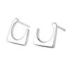 Pendientes de plata de ley S925 con forma geométrica minimalista y viento frío, diseño pequeño, temperamento ligero, pendientes irregulares de lujo para mujer