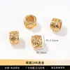 Contas Espaçadoras Banhadas a Ouro de Alta Retenção de Cor, Contas Cilindricas com Pedra Preciosa Esmaltada Vintage, Acessórios de Cobre para Joias DIY Atacado