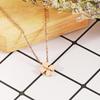 Estilo coreano de quatro folhas grama pingente rosa ouro verdadeiro colar de diamante simples elegante all-match clavícula cadeia design simples