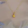Colgante de Manzana Dorada de TikTok, Collar Único y Versátil de Alta Calidad para Mujeres, Elegante Cadena para Clavícula Accesorio de Joyería