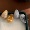 Exquisitos Pendientes de Plata de Ley 925 con Aguja, Forma de Grano de Zircón Gota de Agua, Estilo de Nicho de Moda de Gama Alta, Pendientes de Cristal Frescos y Elegantes