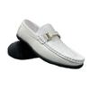 Zapatos Europeos para Hombre Cuero Genuino Zapatos Tipo Beanie para Hombre Verano Zapatos Casuales de Cuero Slip-On para Hombre Zapatos Individuales Británicos de Moda para Hombre