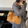 Bolso Tote Retro de Gran Capacidad para Mujer 2025 Otoño e Invierno Nueva Moda Versátil para el Trabajo y Ropa de Trabajo Bolso de Hombro con Textura