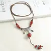 Collar de Cerámica Estilo Étnico Retro Joyería Diseño de Nicho Cadena para Clavícula Versátil Cadena Tejida para Suéter Lujo Ligero Sensación de Alta Gama