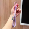 Chaveiro de corda trançada de nylon de camada dupla, cordão para celular, alça de chaveiro de boneca de pelúcia, acessório de pingente para bolsa