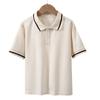 Camiseta de Niña Verano Transpirable Fresca Algodón Perla POPO Camisa de Manga Corta Top de Manga Corta Grande para Niños Camiseta Estilo Occidental con Cuello