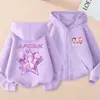 Sudadera con capucha y cremallera de estilo coreano impresa a la moda, holgada, para niños y niñas, para primavera y otoño, Kpop Periférico Nuevo Transfronterizo