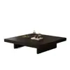 Mesa de centro cuadrada grande de estilo minimalista con diseño de base baja flotante, veta de madera vintage, mesa de té práctica para una atmósfera acogedora en la sala de estar