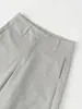 Calça Cinza Wide Leg para Mulheres 2026 Primavera e Outono Nova Cintura Alta Solta Emagrecimento Moda Versátil Casual Calça de Alfaiataria